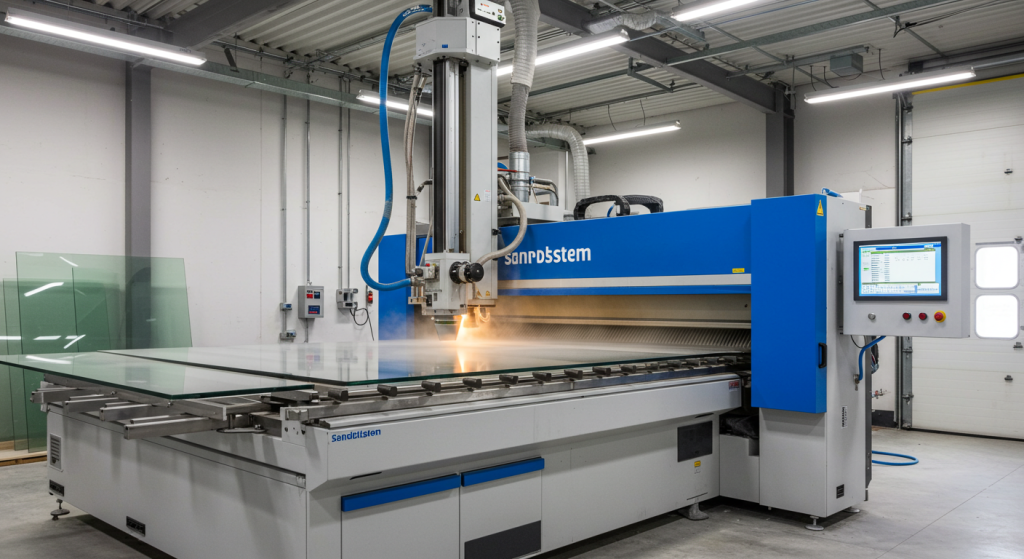 vertical glass sandblasting machine