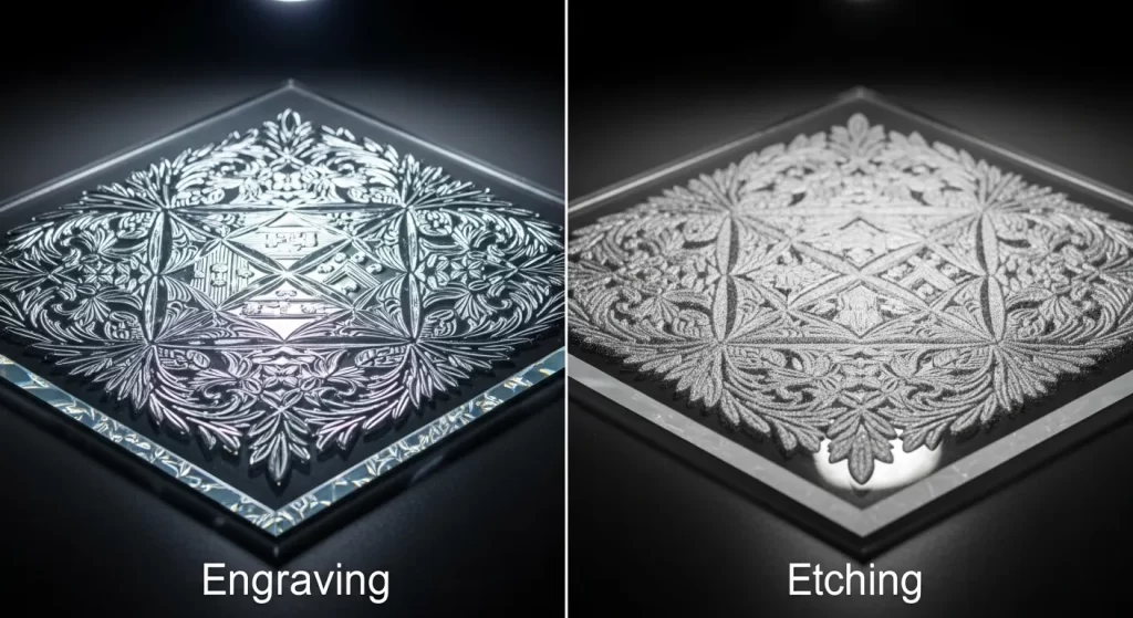 CNC Glass Engraving vs CNC Glass Etching Compared
