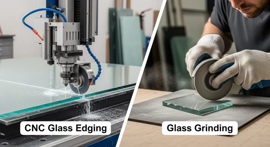 Difference Between CNC Glass Edging and Grinding