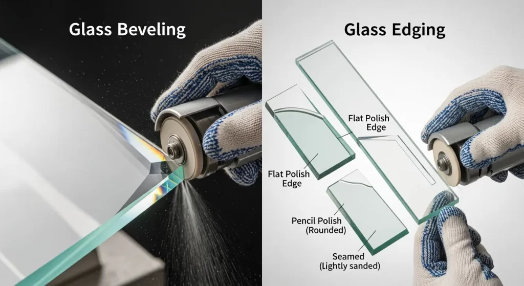 Glass Beveling vs Edging Difference Explained