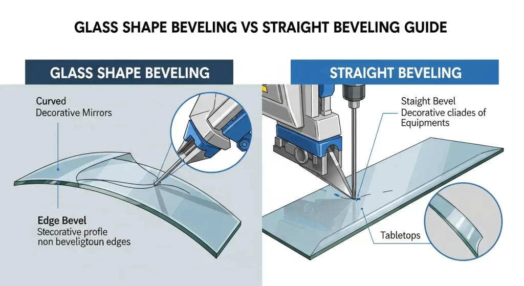 Glass Shape Beveling vs Straight Beveling