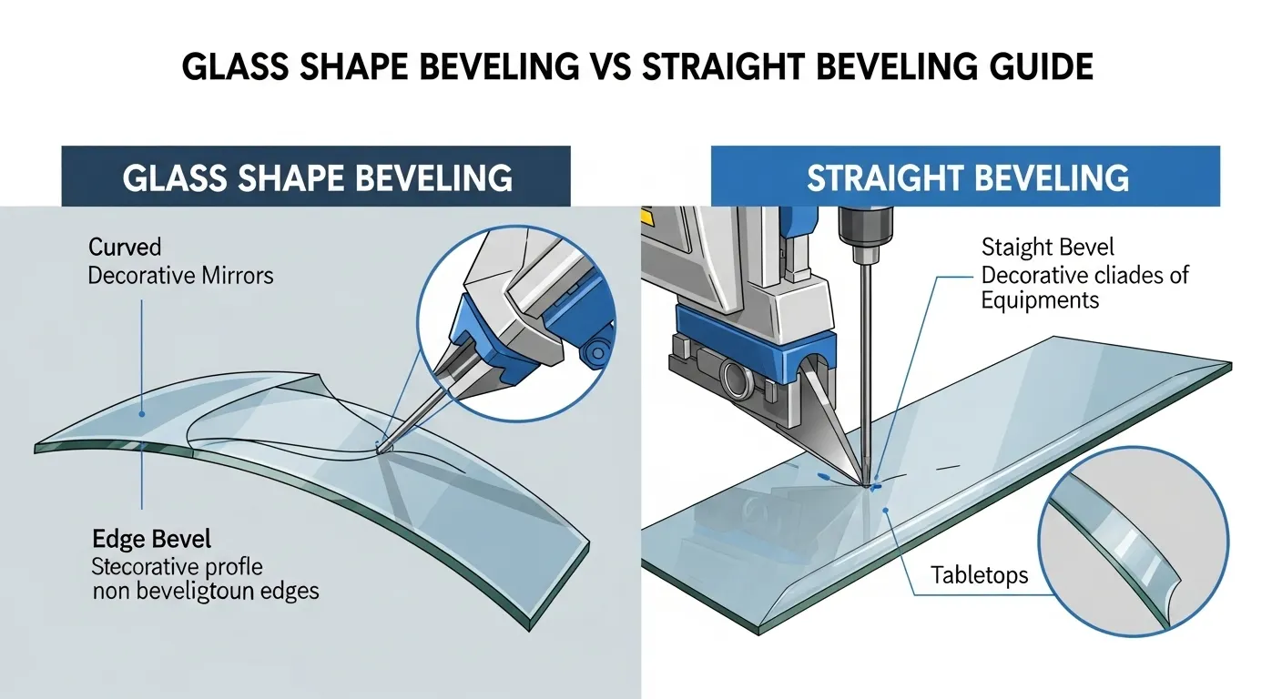 Glass Shape Beveling vs Straight Beveling